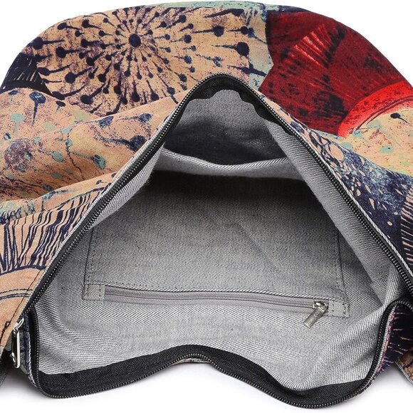 Women Shoulder Handbags Fashion canvas Hippie Crossbody Bags Bohemian Animal Pri - Picture 5 of 9